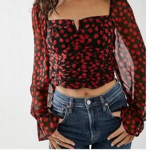 Free people parker top pink sz small